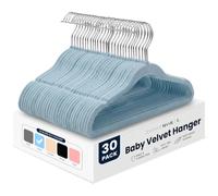 Sasha Morel Baby Velvet Hangers for Clothes 30 Pack - Non-Slip, Blue