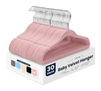 Sasha Morel Baby Velvet Hangers for Clothes 30 Pack - Non-Slip, Pink