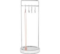 Sasha Morel Hanging Jewellery Organiser Stand - (Silver) With Marble Tray - Necklace Stand Display - Earring Holder