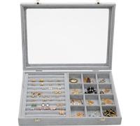 Sasha Morel Jewellery Box Storage Organiser 12 Grid Earrings Rings Display Case
