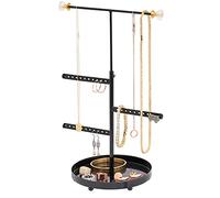 Sasha Morel T-Shaped Jewellery Stand with Base | Necklace Stand Jewellery Organiser - Bracelet Holder, Earring Storage Organiser, Dressing Table Organiser | Room Decor & Christmas Gifts for Girls