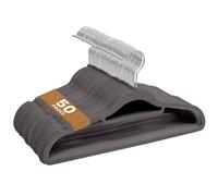Sasha Morel Velvet Coat Hangers 50 Pack - Non-Slip Slim Hangers with Tie Organiser, Pink in Grey Sasha Morel Grey