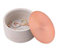 Sasha Morel Women's Single Round Concrete Jewellery Storage Organiser with Copper Lid in Rose Gold Sasha Morel Rose Gold