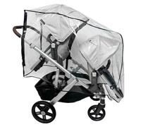 SASHA'S Rain and Wind Cover Made for UPPAbaby Vista V2, V3 Double Stroller System w/RumbleSeat Clear, Ventilation Holes, Maximum Coverage Made in USA (Stroller not Included)
