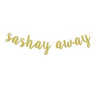 Sashay Away Banner, Retirement, Farewell, Goodbye, Job Change Party Decorations Supplies, Leaving Party Bunting Sign, No DIY, Gold Glitter