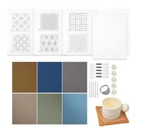 Sashiko Embroidery Set, Sashiko Embroidery Set for Beginners, Water Soluble Embroidery Pattern, Sashiko Hand Sewing Kit, Needle and Fabric Material Set for Hand Sewing Enthusiasts