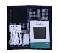 Sashiko | Japanese Embroidery Kit | 68 cm x 34 cm Pre-Printed Fabric (30 cm x 30 cm) | Special Natural Thread for Sashiko | Long Needle | Embroidery Instructions | Delicatela