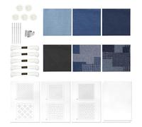 Sashiko Kit, Soluble Sashiko Stencil Sashiko Thread and Needles Embroidery Sashiko Patterns Sashiko Mending Washable Stencil for Beginners Sewing Craft