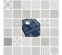 Sashiko Stencils Cosiesnest, Reusable Transparent PET Stencil Stencils, Complete Sashiko Starter Set with Sashiko Needles as Embroidery Kit for Adults Textile Design