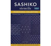 Sashiko Stencils, Traditional Collection: 9 embroidery designs 3" x 5", accurate stitches & spacing every time (Fast2mark)