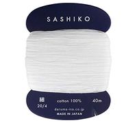 Sashiko Thread Cotton 201 White Thin 20/4 40m Card Japanese Embroidery Daruma Yokota Made in Japan