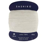 Sashiko Thread Cotton 202 Ivory Thin 20/4 40m Card Japanese Embroidery Daruma Yokota Made in Japan