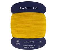 Sashiko Thread Cotton 204 Sunflower Yellow Thin 20/4 40m Card Japanese Embroidery Daruma Yokota Made in Japan