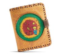 Sasi Kedi Daisy Small Vegan Purse - 12 Card Slots, Coin Pocket, Compact Trifold Wallet for Women with Little Prince Earth Design - A Thoughtful Gift for Her