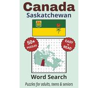 Saskatchewan Word Search Puzzle Book: Search with Easy to Read Print about Saskatchewan cities, wildlife, rivers and more | 6x9 inches, 110 pages | ... Gifts for Vacations, Holidays & Free Times
