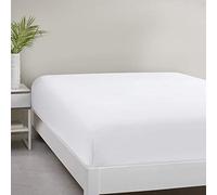 Sasma Home - 100% Jersey Cotton Extra Deep Fitted Sheets - Easy Care - Hypoallergenic - Natural Cotton Fitted Sheet - 40cm / 16 Inch Extra Deep Fitted Sheet (White, Double)