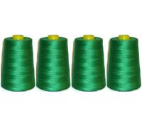 SASMA HOME OVERLOCKER Thread - Polyester Thread - Industrial Sewing Thread - 4 X 5000 Yard SPOOLS - Large Colour Selection (Apple Green)