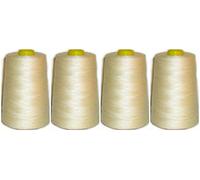 SASMA HOME OVERLOCKER Thread - Polyester Thread - Industrial Sewing Thread - 4 X 5000 Yard SPOOLS - Large Colour Selection (Champagne)