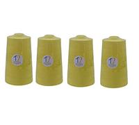SASMA HOME OVERLOCKER Thread - Polyester Thread - Industrial Sewing Thread - 4 X 5000 Yard SPOOLS - Large Colour Selection (Bright Yellow)
