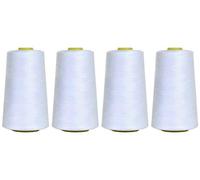 Sasma Home Overlocking Thread - 4 x 5000 Yard Spool - Polyester - White