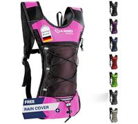 SASMO Sports Ultralight 6 L Running Backpack (300 g) - Trail & Road Running Rucksack with Insulated Water Bottle Pocket & Rain Cover - Men & Women - Pink