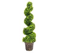 SASONS® 3FT ARTIFICIAL SPIRAL TWIST TREE, SWIRL TOPIARY TREES DECORATIVE POTTED PLANT IDEAL FOR INDOOR OUTDOOR ENTRANCE HALLWAYS GARDEN (1, 3Ft/90Cm)
