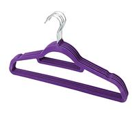 SASONS® Luxury Velvet Hangers for Coat/Shirt/Dress/Suit, Non-Scratch, Heavy Duty, Anti-Slip, Quality Compact Space Saving Wardrobe Adults Clothes Organiser Rails/Racks/Hangers [40/Pack, Purple]