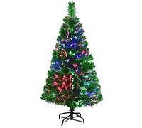 Sasons Pre-Lit Artificial Christmas Tree 4Ft (120Cm) Green Fibre Optic Multicolour Led Tips Indoor Xmas Decoration