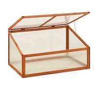 SASONS® Quality Mini Wooden Greenhouse Wooden Cold Frame Plant Grow House Transparent Polycarbonate Panels Baby Plant Flower Vegetable Germination and Protection, Use Indoor/Outdoor (100 x 65 x 40 cm)