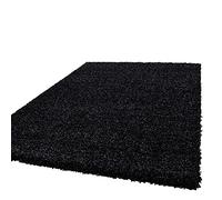 SASONS® Quality Shaggy Rugs Thick Pile Soft Plain Modern Warm Living Room Small X-Large Non-Shedding Area Rugs Home Decor Floor Bedroom Carpet (BLACK, 120cm X 170cm - 4Ft X 5.6Ft)