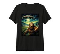 Sasquatch Alien UFO Close Encounter Funny Premium T-Shirt