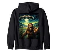 Sasquatch Alien UFO Close Encounter Funny Zip Hoodie
