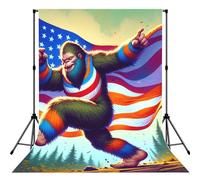 Sasquatch-America-Flag 5x7ft Photography Backdrop, Photo Background With Rod Pocket, Foldable Studio Backdrop For Birthday, Wedding, Party Decoration