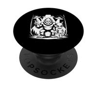 Sasquatch and Alien Peace Sign in the Forest Funny Meme PopSockets Adhesive PopGrip