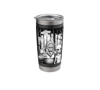 Sasquatch and Alien Peace Sign in The Forest Funny Meme Stainless Steel Insulated Tumbler