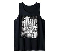Sasquatch and Alien Peace Sign in The Forest Funny Meme Tank Top