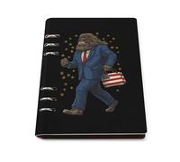 Sasquatch Bigfoot For Presidents A5 Notebook Refillable 6 Ring Binder Note Book 90 Pages for Travel Journal