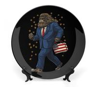 Sasquatch Bigfoot for Presidents Funny Bone China Decorative Plates Craft 6inch