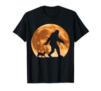 Sasquatch Cat Fall Harvest Full Moon Halloween T-Shirt