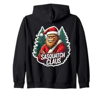 Sasquatch Claus Christmas Big-foot Big Foot Santa Funny Pun Zip Hoodie