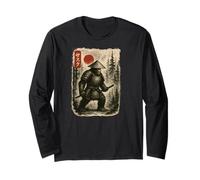 Sasquatch Cryptid Warrior Bigfoot Dressed as Ancient Samurai Long Sleeve T-Shirt