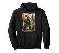 Sasquatch Cryptid Warrior Bigfoot Dressed as Ancient Samurai Pullover Hoodie