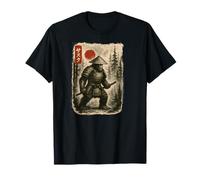 Sasquatch Cryptid Warrior Bigfoot Dressed as Ancient Samurai T-Shirt