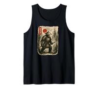 Sasquatch Cryptid Warrior Bigfoot Dressed as Ancient Samurai Tank Top