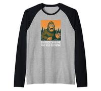 Sasquatch Forest Sunset Funny Bigfoot Retro Camping Gifts Raglan Baseball Tee