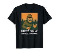 Sasquatch Forest Sunset Funny Bigfoot Retro Camping Gifts T-Shirt
