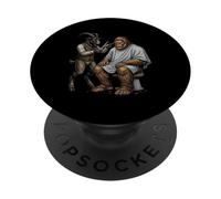 Sasquatch & Goat Barber Funny Cryptid Haircut PopSockets Adhesive PopGrip