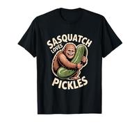 Sasquatch Loves Pickles Funny Bigfoot Pickle Humor T-Shirt