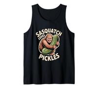 Sasquatch Loves Pickles Funny Bigfoot Pickle Humor Tank Top