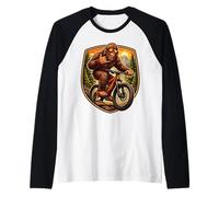 Sasquatch Mountain Bike Rider Big-Foot Shaka Downhill Lover Raglan Baseball Tee